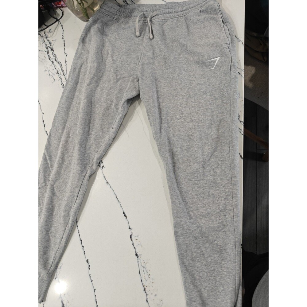 Gymshark Jogger Men L Gray Crest Slim Fit Fleece Sweatpants